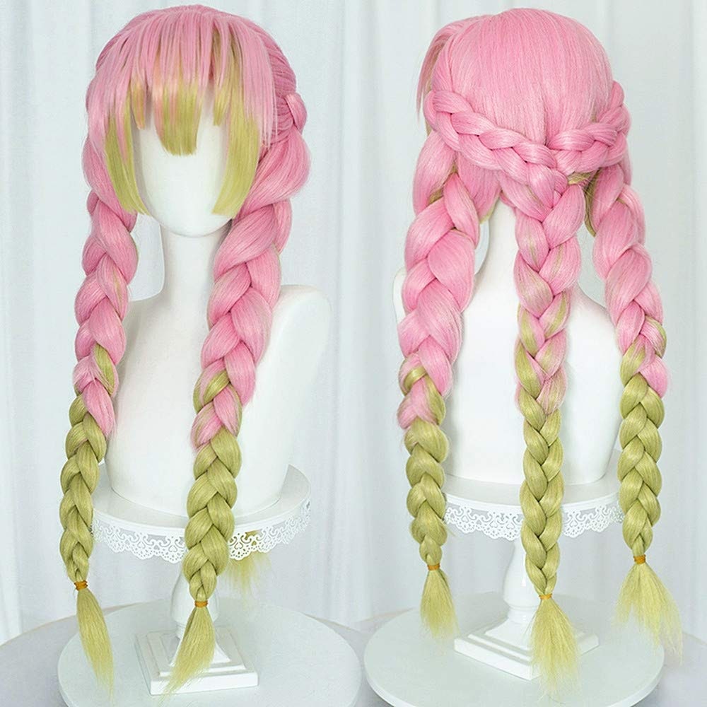 Parrucca lunga e ondulata pre-acconciata per cosplay anime, design a taglio scalato