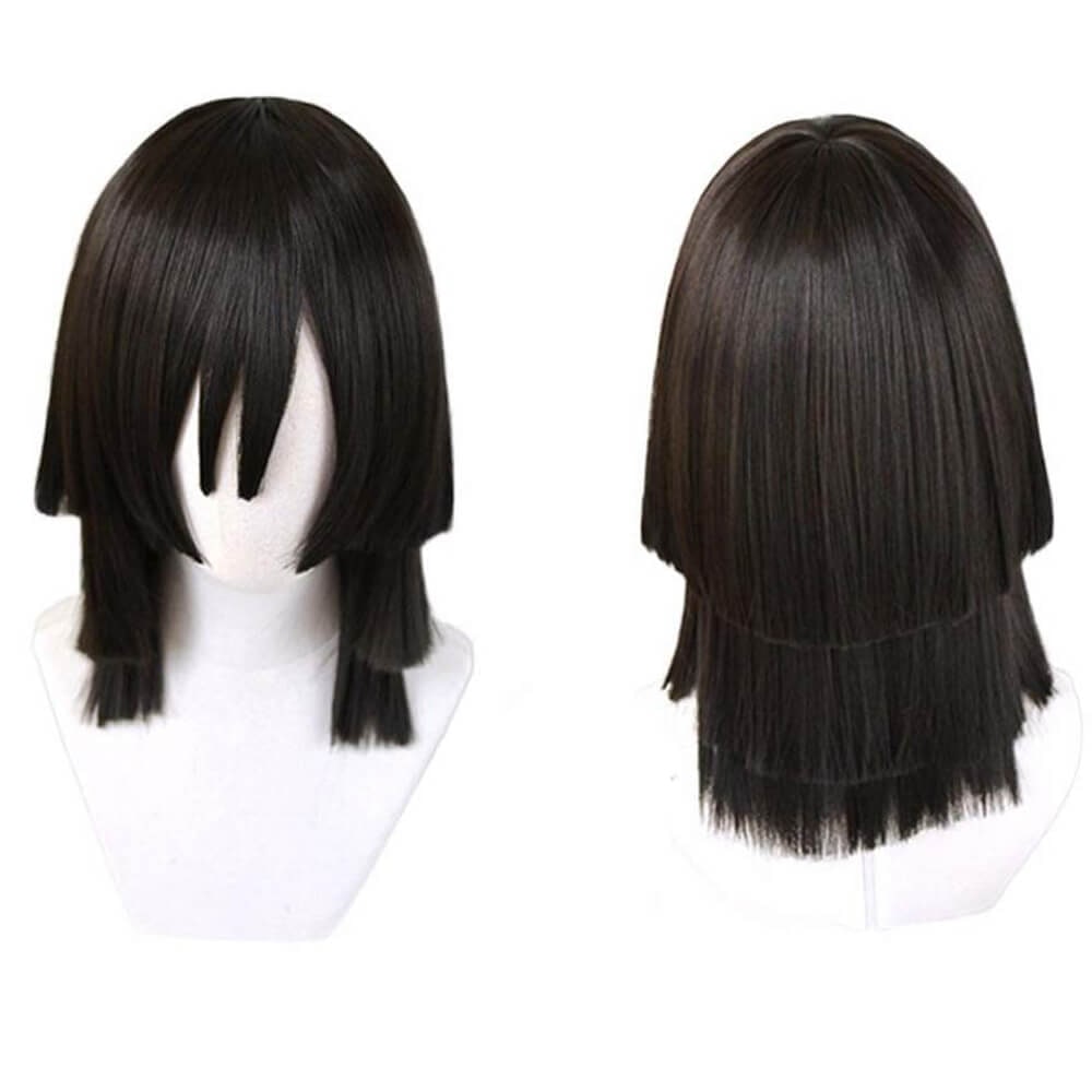 Parrucca lunga e ondulata pre-acconciata per cosplay anime, design a taglio scalato