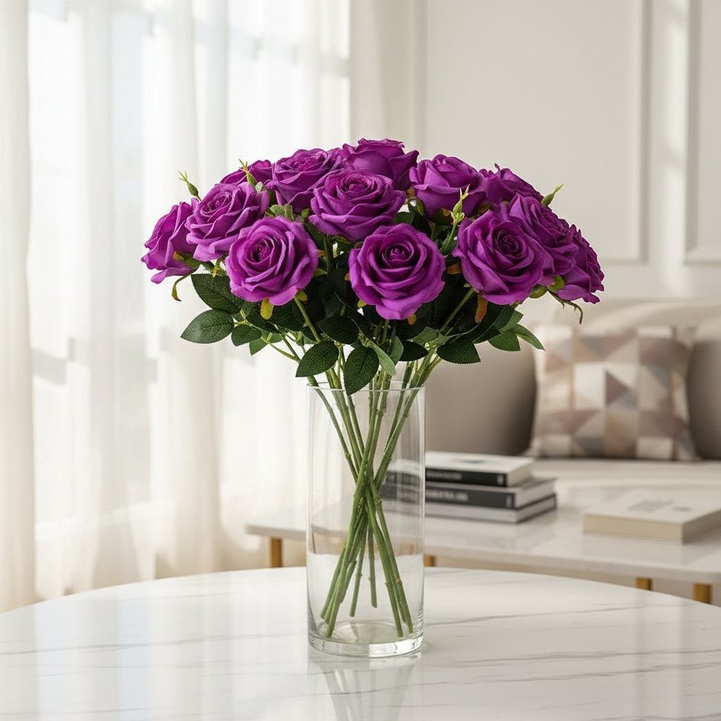 Halloween Long Stem Artificial Roses Bulk Faux Floral Stems