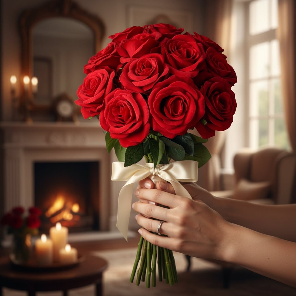 Halloween Long Stem Artificial Roses Bulk Faux Floral Stems