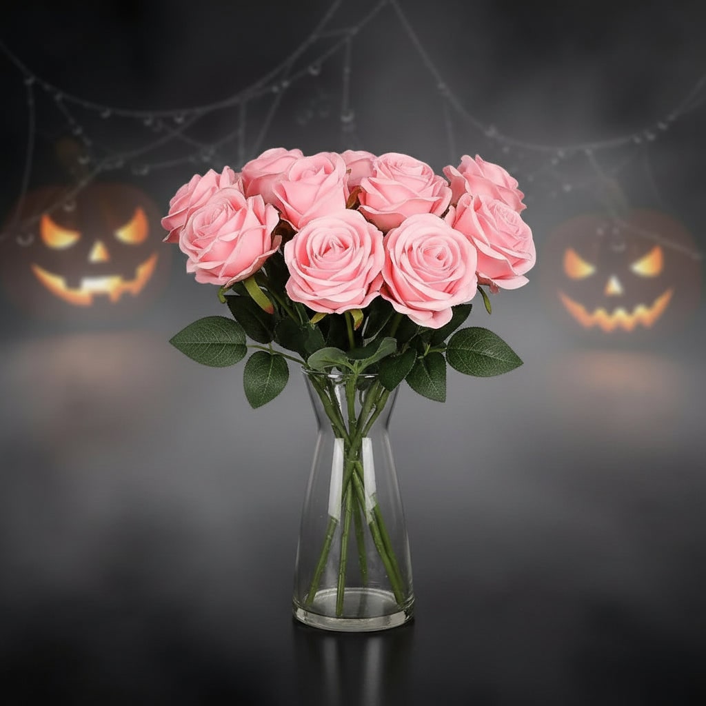 Halloween Artificial Roses — Large Bulk Bouquet, Realistic Petals