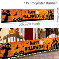 Tökfejű boszorkányos madárijesztő halloween-i kültéri udvari banner