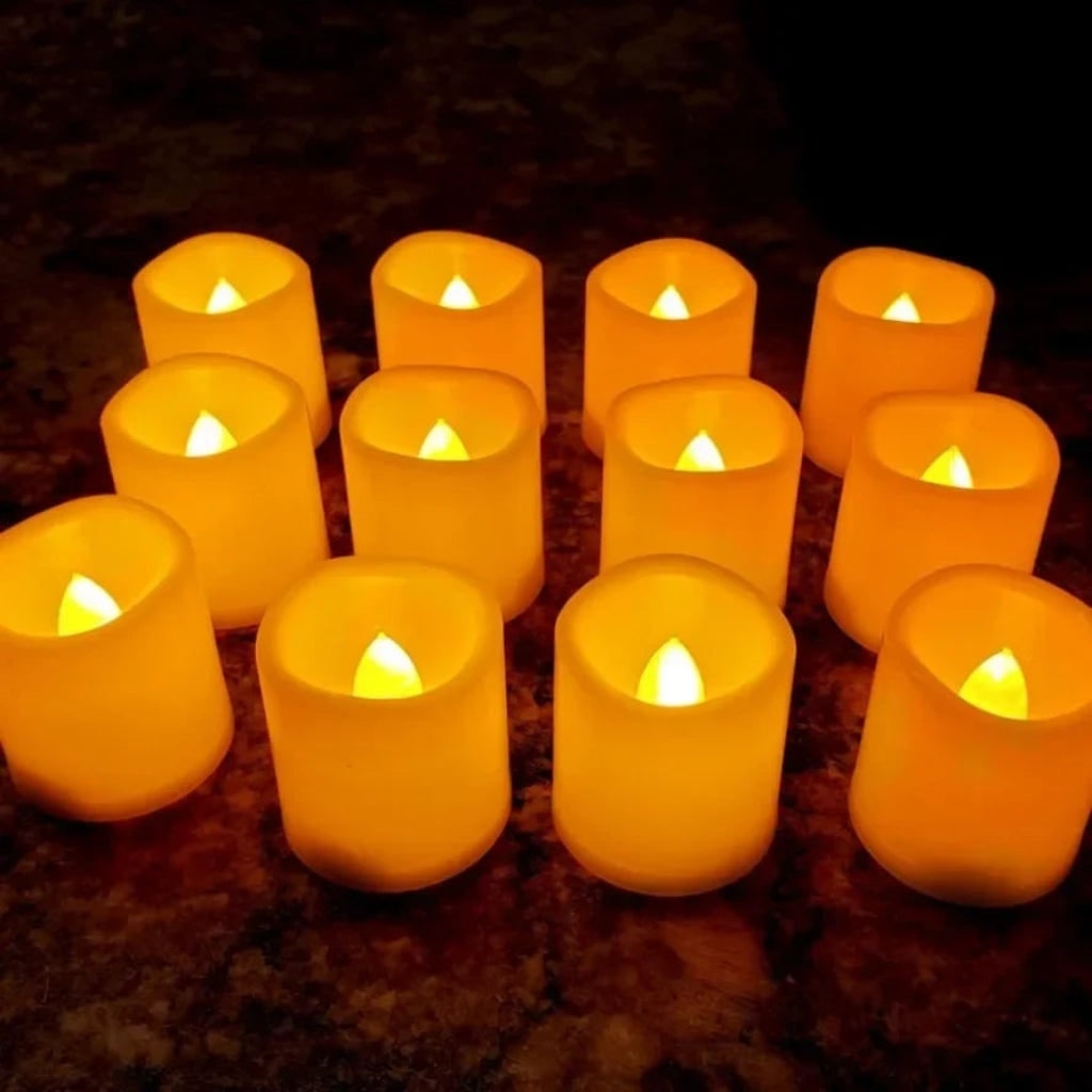 Halloween Battery Powered LED Candles — Flickering Flame, Wavy Edge Design