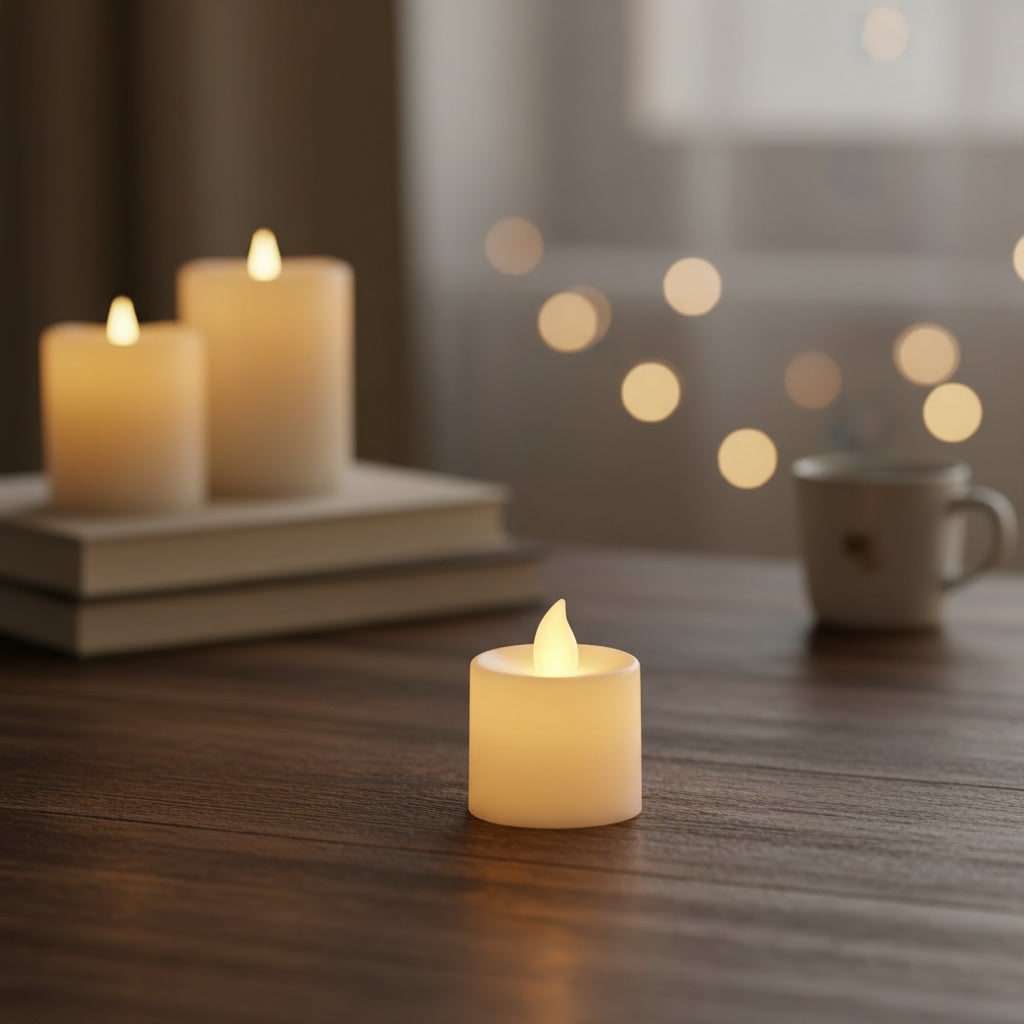 Halloween Battery Powered LED Candles — Flickering Flame, Wavy Edge Design