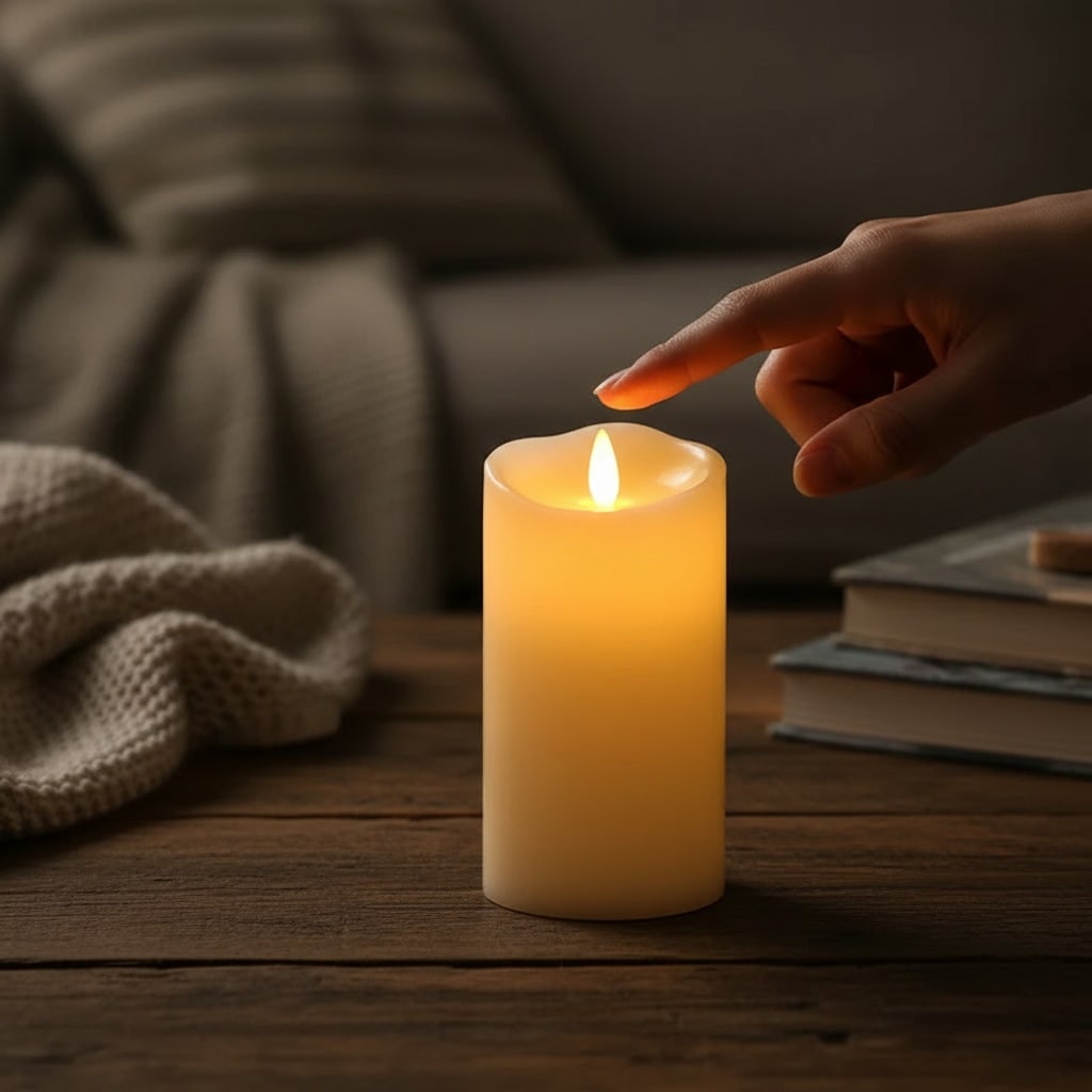 Halloween Battery Powered LED Candles — Flickering Flame, Wavy Edge Design