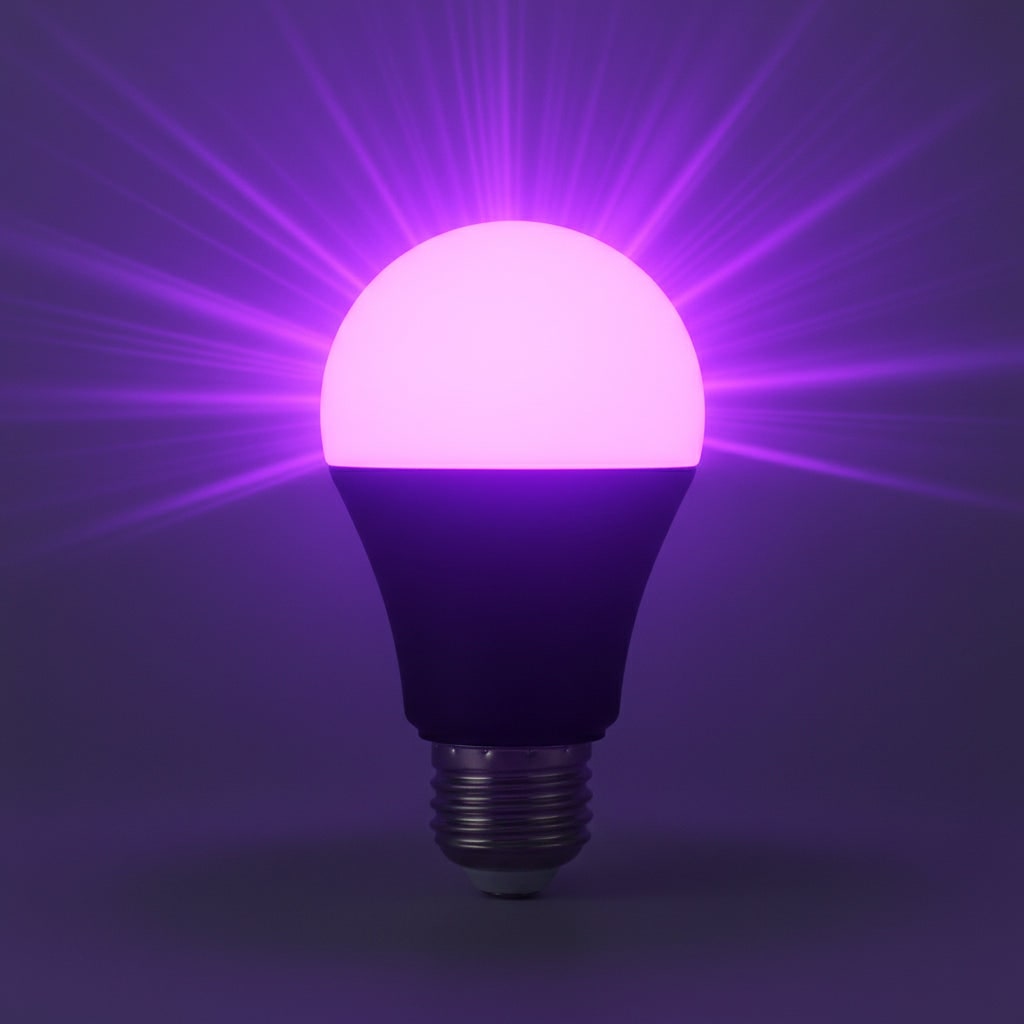 E26-os foglalatú fekete LED-es UV-fényforrás, energiatakarékos kialakítás