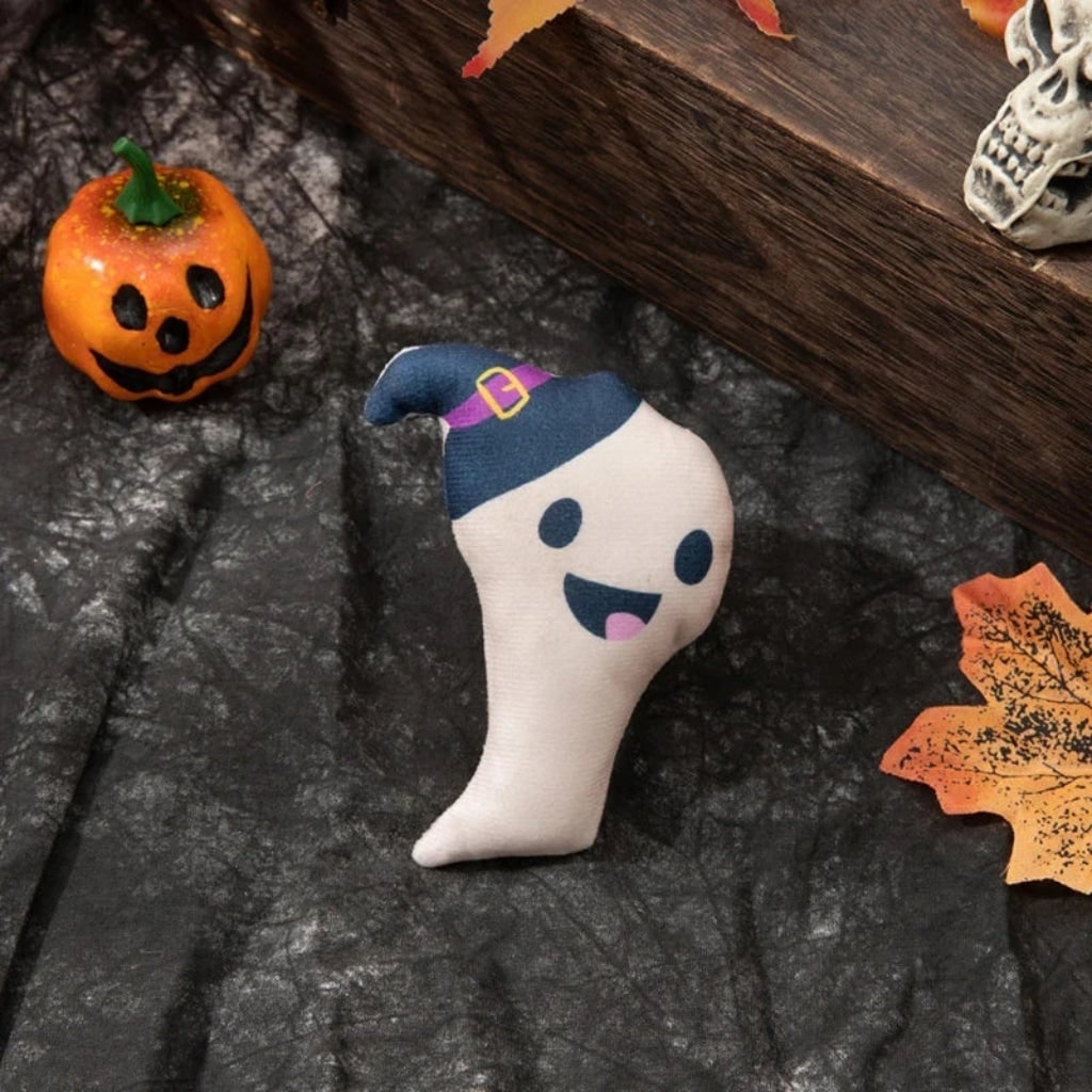 Interaktywne zabawki dla kota na Halloween, pluszowe duchy i dynie z kocimiętką do gryzienia