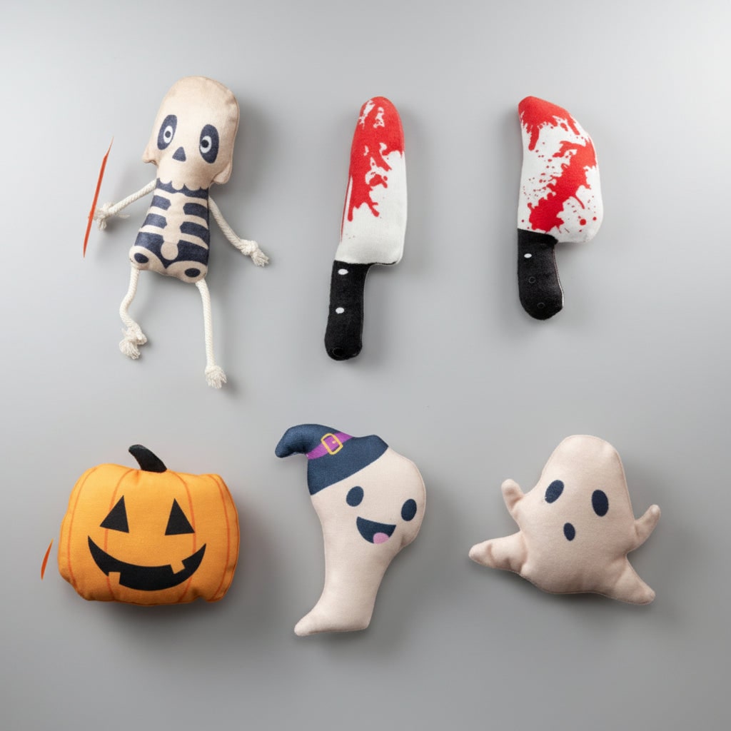 Jouets en peluche à l'herbe à chat pour Halloween - formes effrayantes, jouets interactifs pour chats