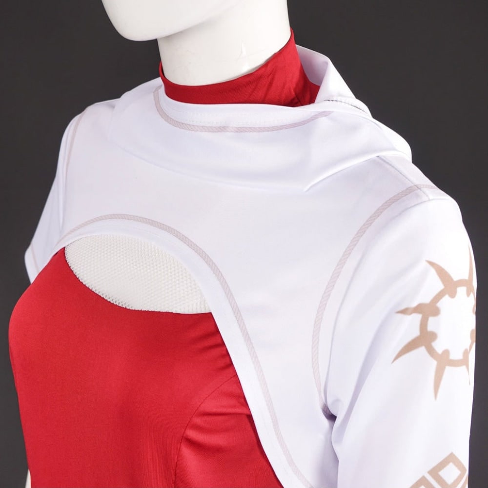 Costum de cosplay de Halloween din mai multe piese - top cu guler înalt, bolero cu glugă, fustă plisată