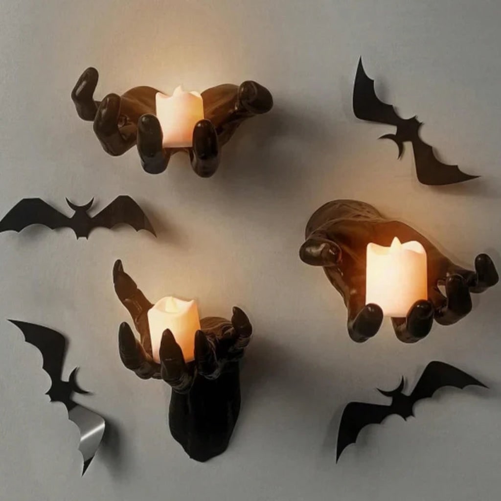 Halloween Gothic Creepy Hand Wall Candlestick Holder