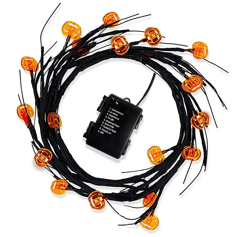 Batteriebetriebene LED-Halloween-Girlande, vorbeleuchtete flexible Zweig-Lichterkette