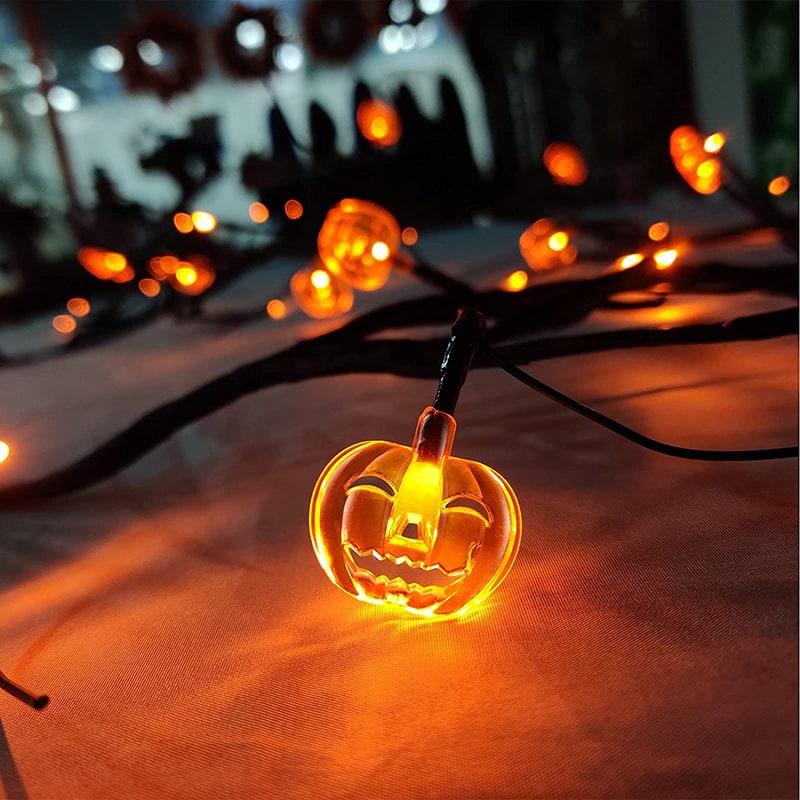 Batteriebetriebene LED-Halloween-Girlande, vorbeleuchtete flexible Zweig-Lichterkette