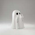 Nadmuchiwana figurka ducha na Halloween pokazującego środkowy palec