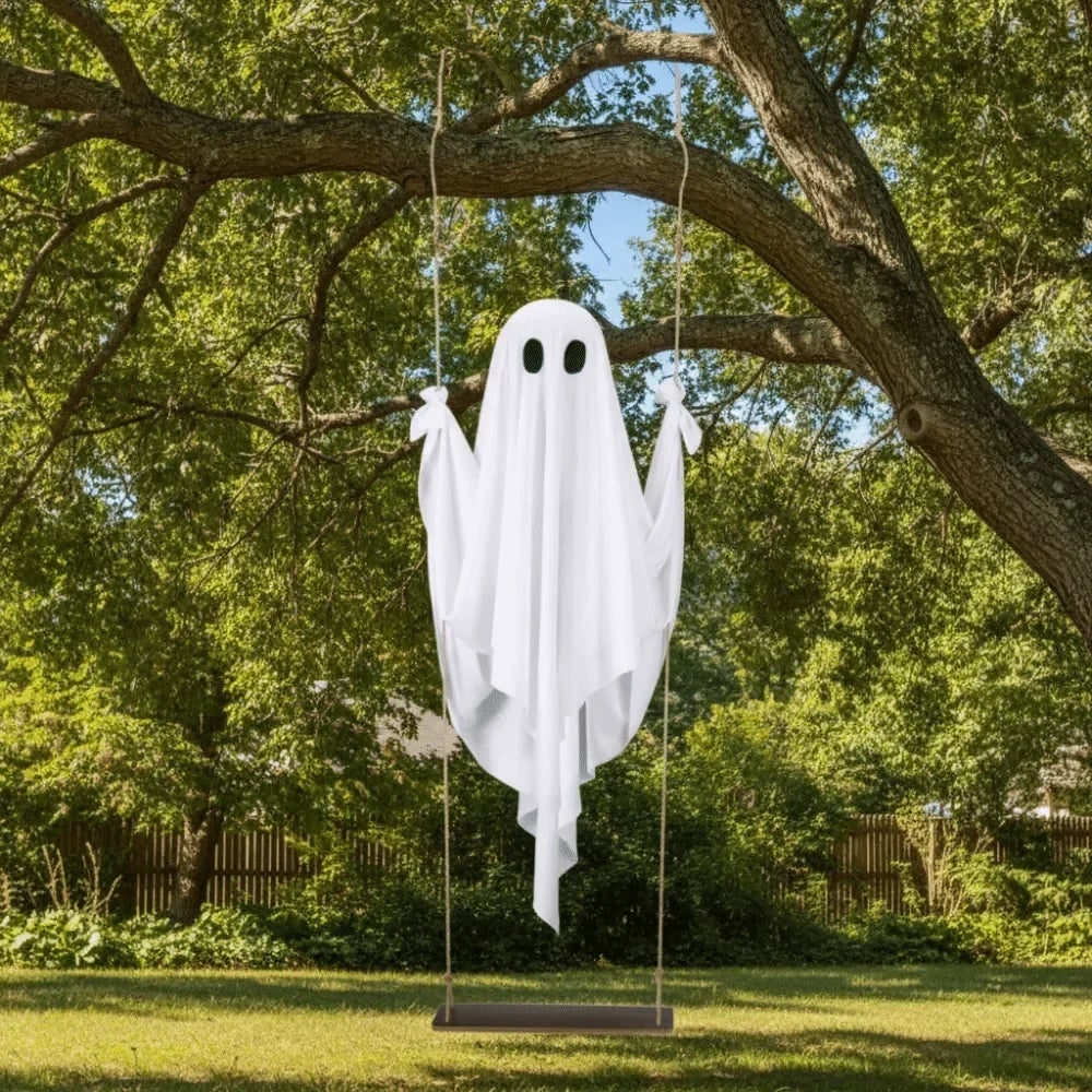 Nagy LED-es Halloween-szellem hinta távirányítós mozgódekorációval