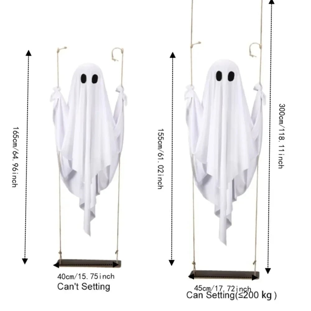 Nagy LED-es Halloween-szellem hinta távirányítós mozgódekorációval
