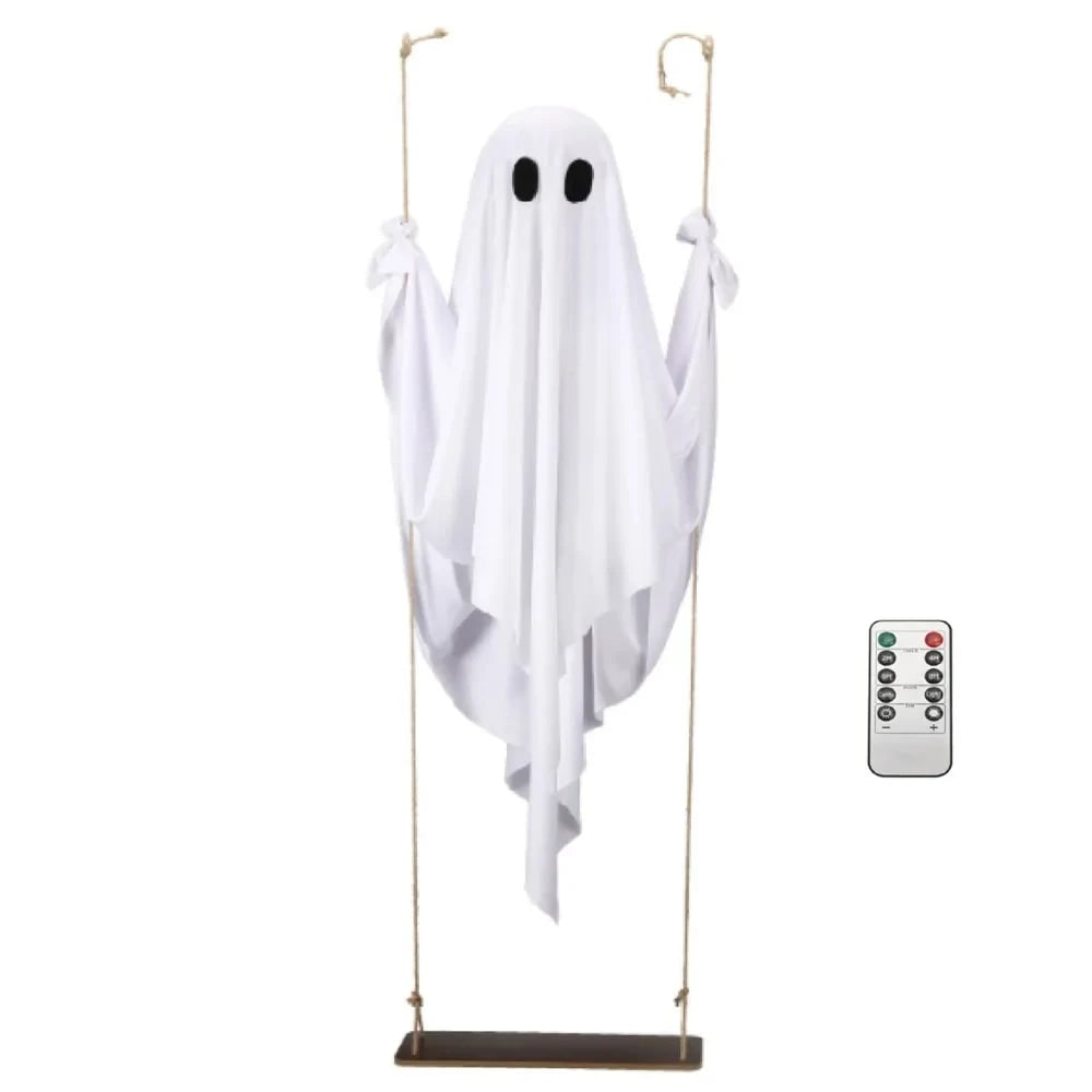 Nagy LED-es Halloween-szellem hinta távirányítós mozgódekorációval