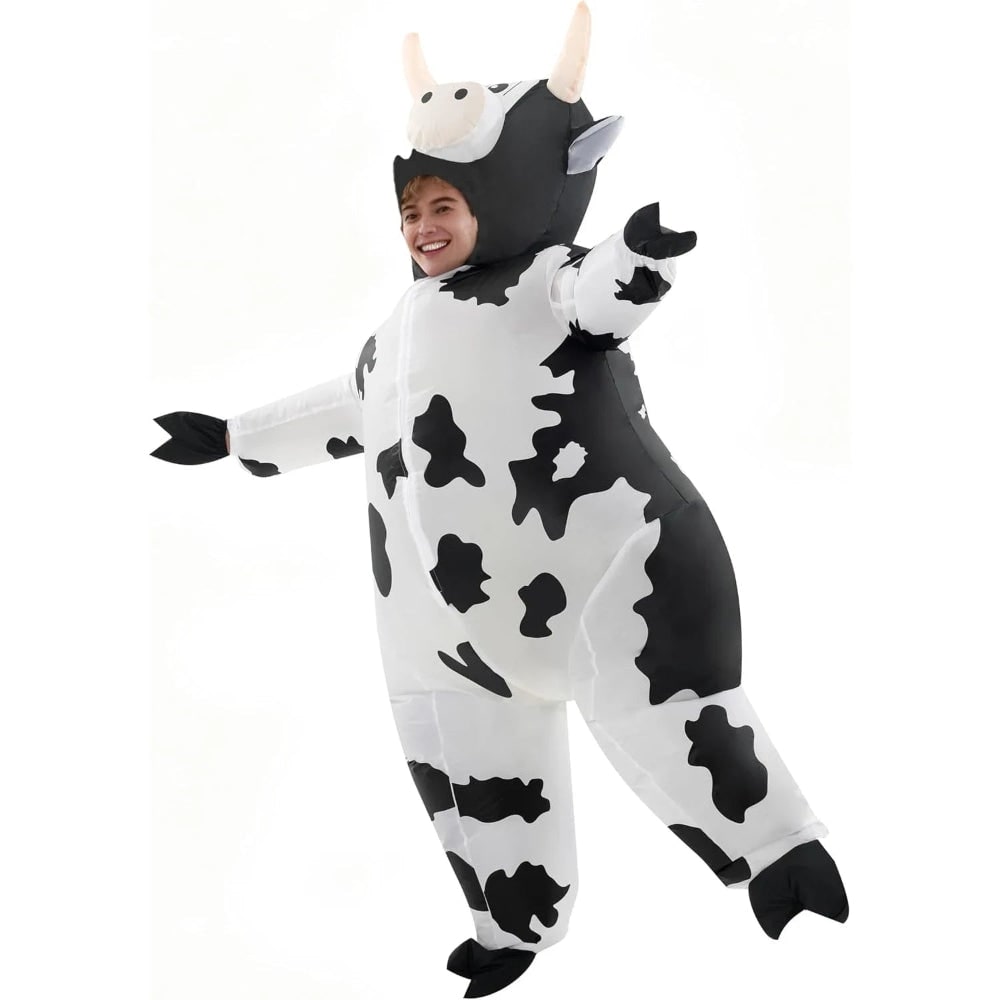 Adult Inflatable Cow Halloween Suit Air Blown Animal Costume