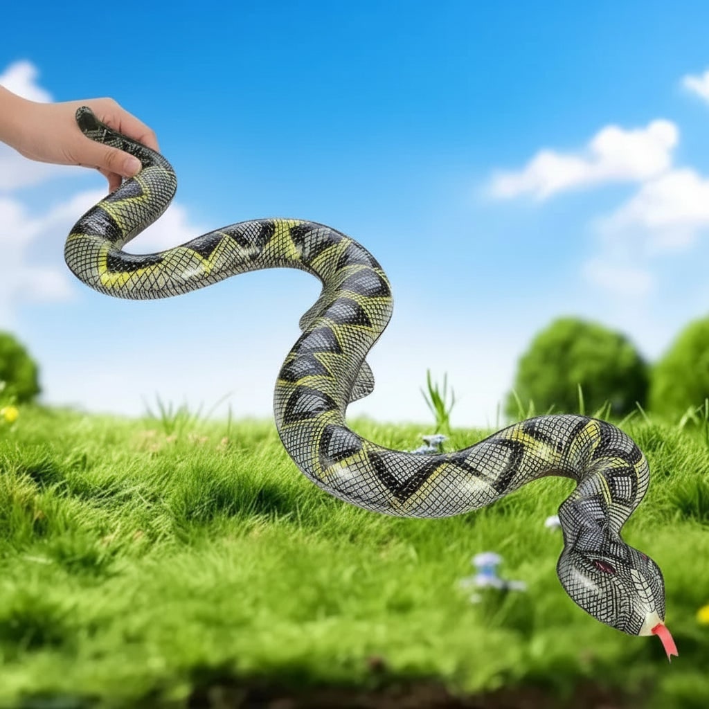 Cobra insuflável de Halloween - impressão detalhada de escamas e língua vermelha