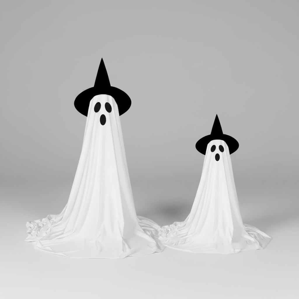 Decoración de fantasma LED de Halloween, control remoto, soporte de altura ajustable