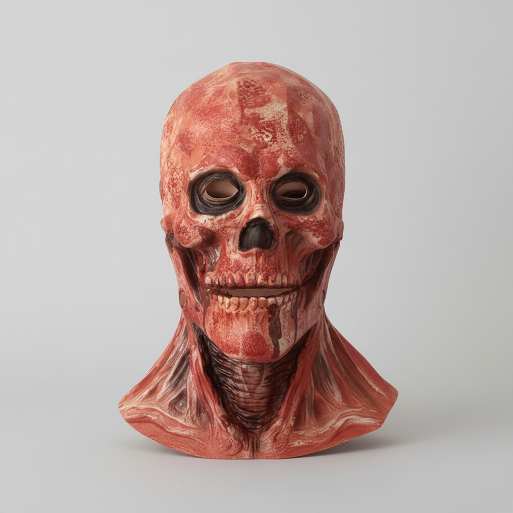 Halloweenmask med dubbla lager, avdragbar latex, läskigt clownkranium