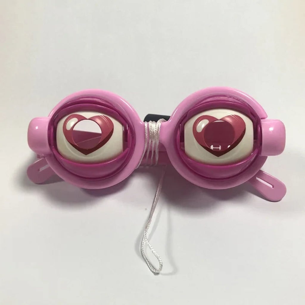 Gafas divertidas de ojos locos para Halloween con párpados mecánicos parpadeantes y cordón