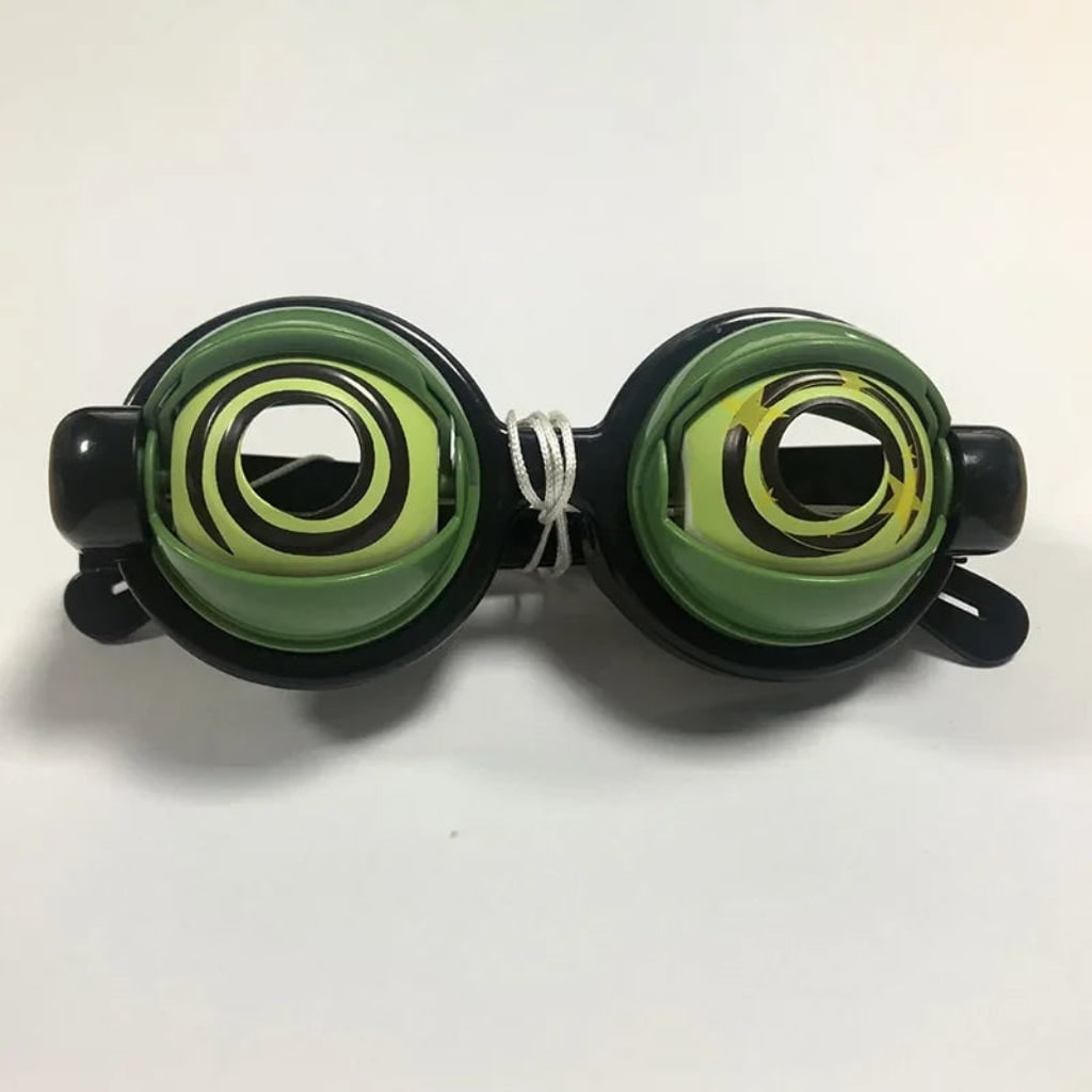 Gafas divertidas de ojos locos para Halloween con párpados mecánicos parpadeantes y cordón