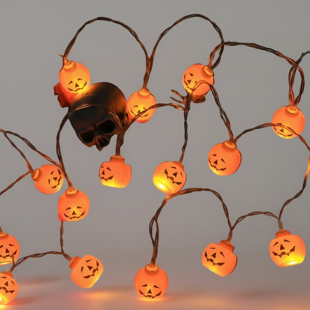 Bateria zasilane lampki LED na Halloween - upiorne dekoracyjne osłonki żarówek