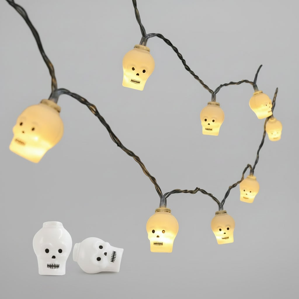 Bateria zasilane lampki LED na Halloween - upiorne dekoracyjne osłonki żarówek