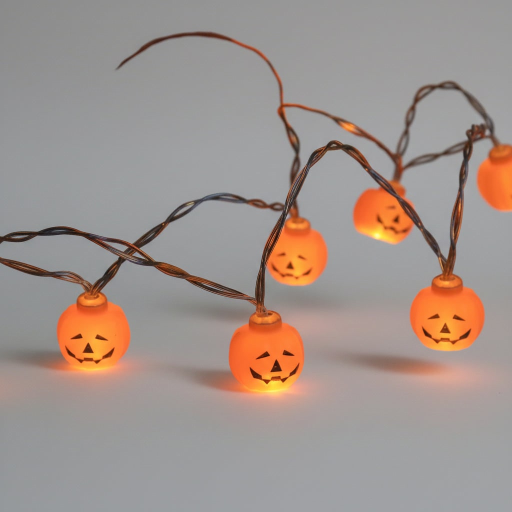 Bateria zasilane lampki LED na Halloween - upiorne dekoracyjne osłonki żarówek