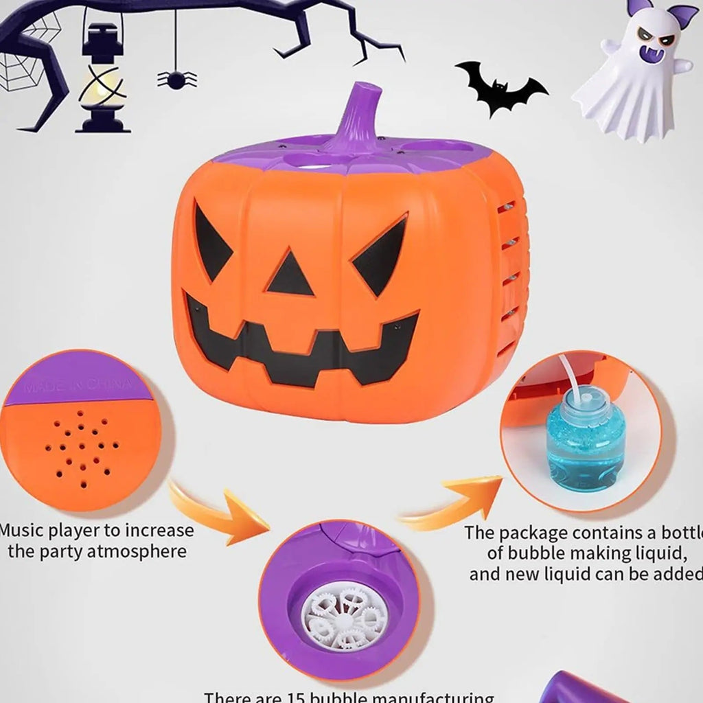 Halloween tökbuborékgép — automatikus fúvóval, LED-fényekkel, 15 lyukú fúvókával