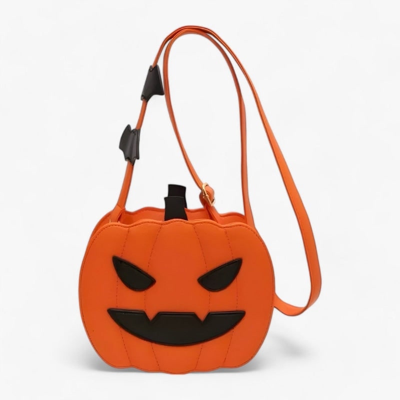 Jack O Lantern-græskarkrydstaske med flagermusdetaljer