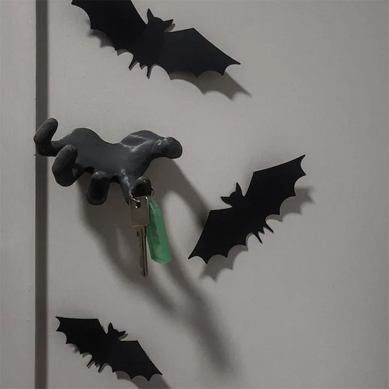Crochet mural en forme de main effrayante d'Halloween, porte-clés avec chaîne - Design mat foncé