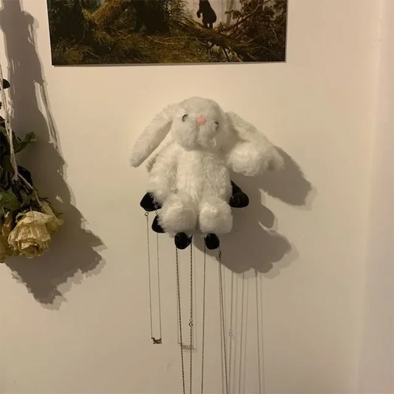 Gruseliger Halloween-Hand-Wandhaken, Schlüsselhalter mit Kette - Dunkles, mattes Design
