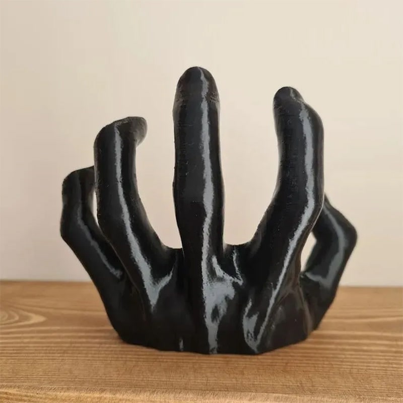 Gruseliger Halloween-Hand-Wandhaken, Schlüsselhalter mit Kette - Dunkles, mattes Design
