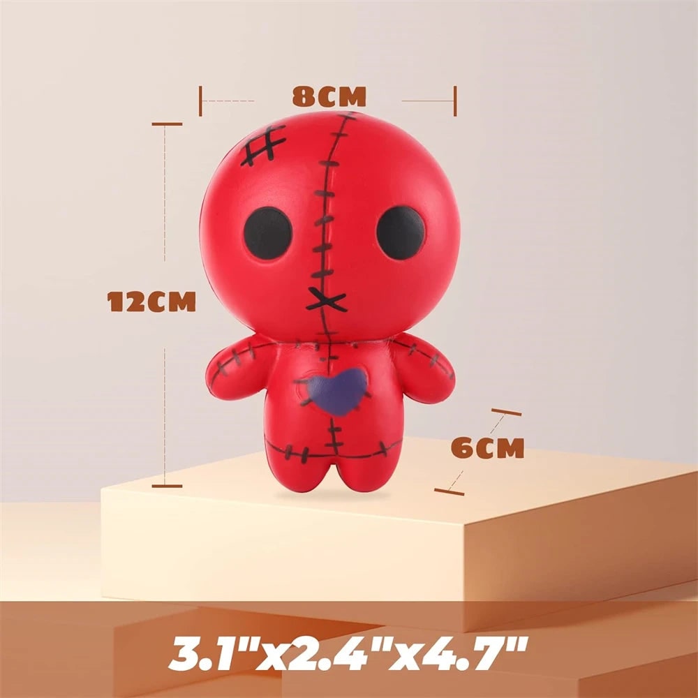Παιχνίδι βουντού κούκλα squishy με αργή επαναφορά, για το Halloween, με ραμμένες λεπτομέρειες