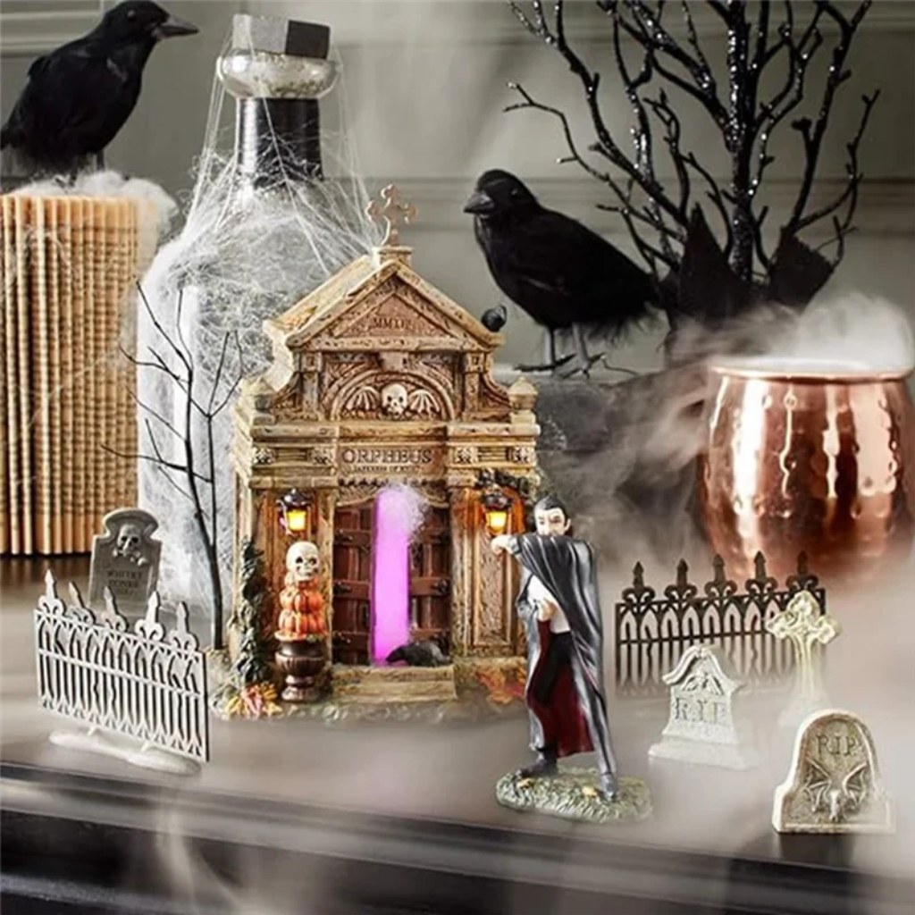 Halloween-miniatuurgrafstenen - verweerde gotische kerkhofbeeldjes