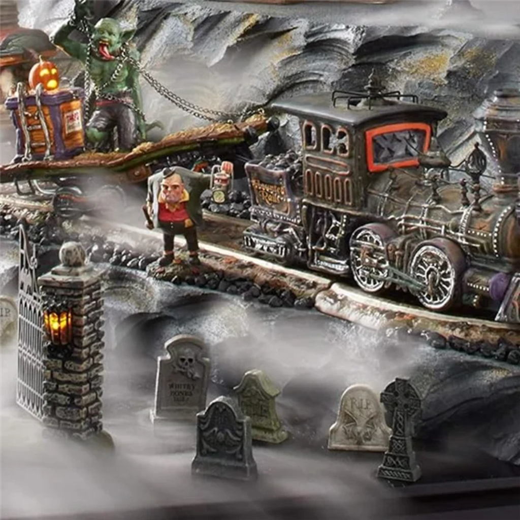 Halloween-miniatuurgrafstenen - verweerde gotische kerkhofbeeldjes