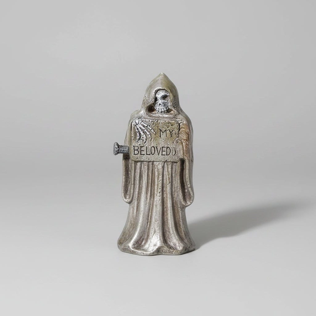 Set da 4 lapidi in resina in miniatura per decorazione del cimitero di Halloween, finitura grigio effetto invecchiato
