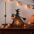 Decoración de bruja de Halloween — figura de farol LED de brillo cálido