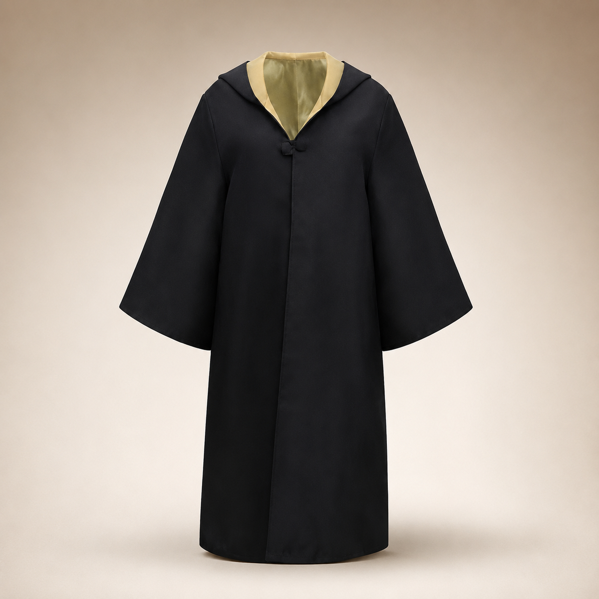 Set di costume da mago per Halloween - cappuccio incorporato, maniche a campana, chiusura a alamaro, sciarpa a righe