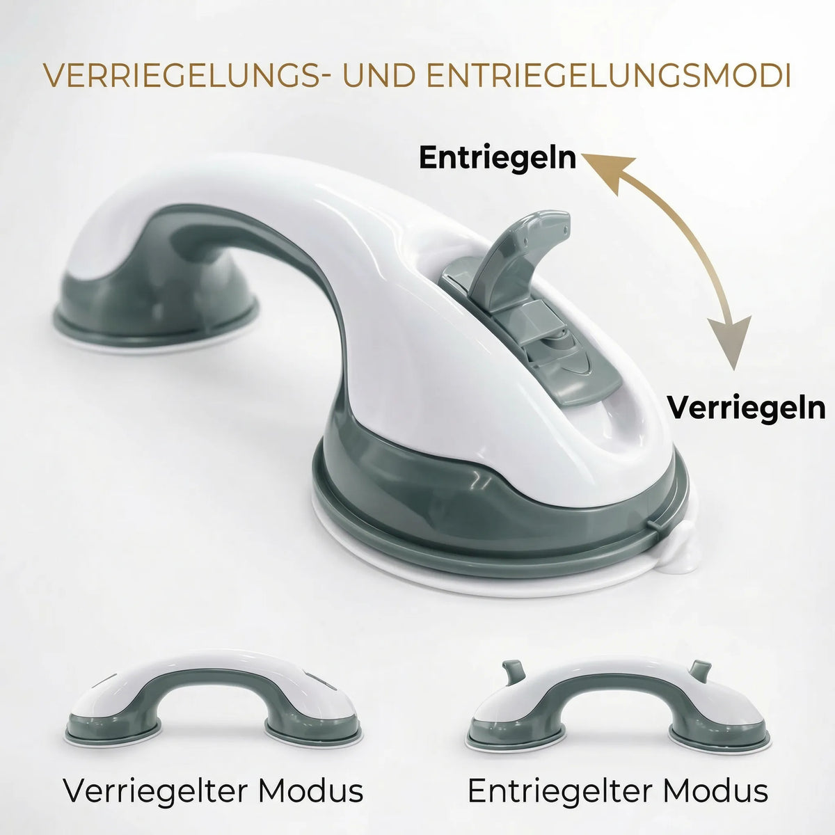 Secure Bathroom Grab Bar with Suction Mount for Easy Grip | ribuella