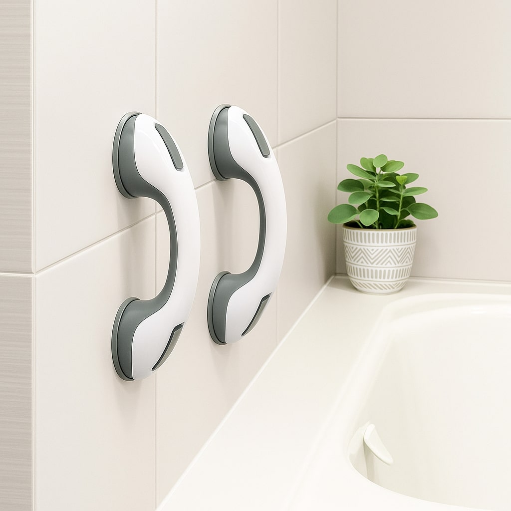 Secure Bathroom Grab Bar with Suction Mount for Easy Grip | ribuella
