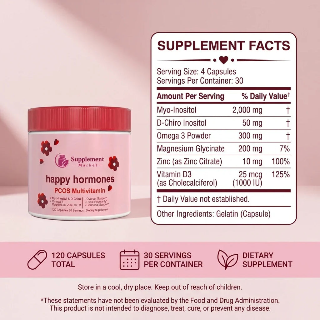Happy Hormones: caramelle gommose multivitaminiche per la PCOS, per l'equilibrio ormonale