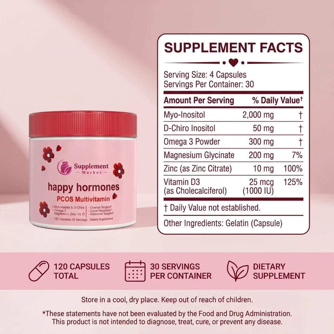 Happy Hormones: caramelle gommose multivitaminiche per la PCOS, per l'equilibrio ormonale