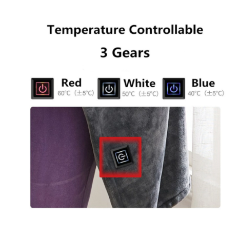 Verwarmde sjaal met USB-voeding - 3 instelbare warmtestanden, zachte fleeceomslag