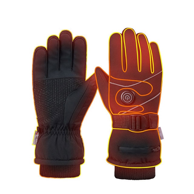 Touchscreen Fingertip Heated Gloves With 3 Adjustable Heat Levels Rechargeable Battery