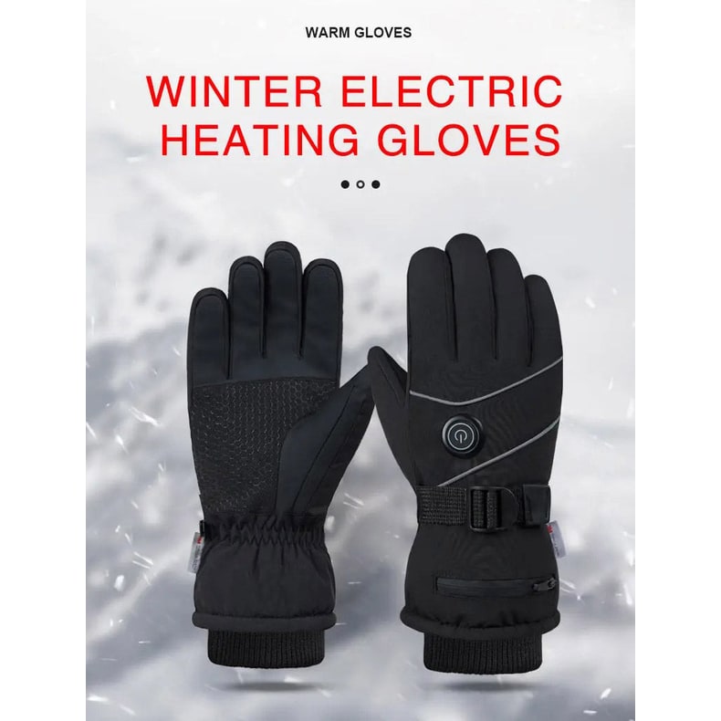 Touchscreen Fingertip Heated Gloves With 3 Adjustable Heat Levels Rechargeable Battery