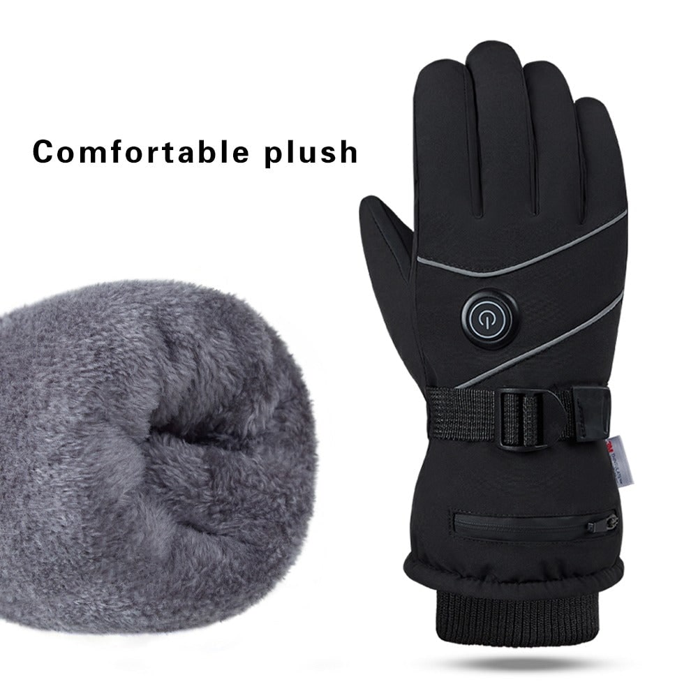 Touchscreen Fingertip Heated Gloves With 3 Adjustable Heat Levels Rechargeable Battery
