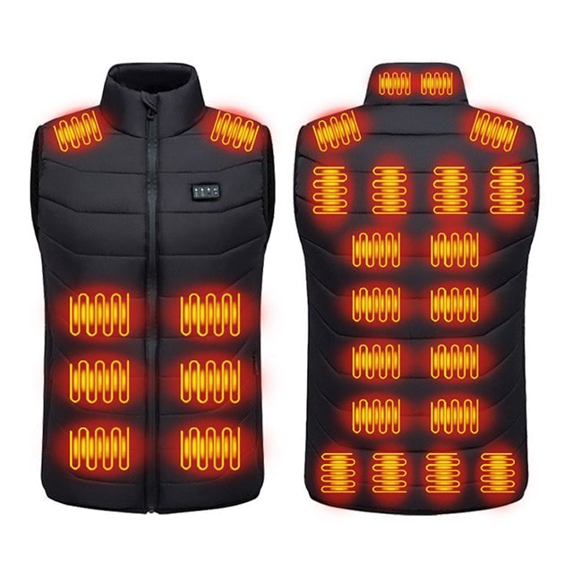 Quilted Design Heated Vest — USB Rechargeable Battery, Multiple Heating Zones