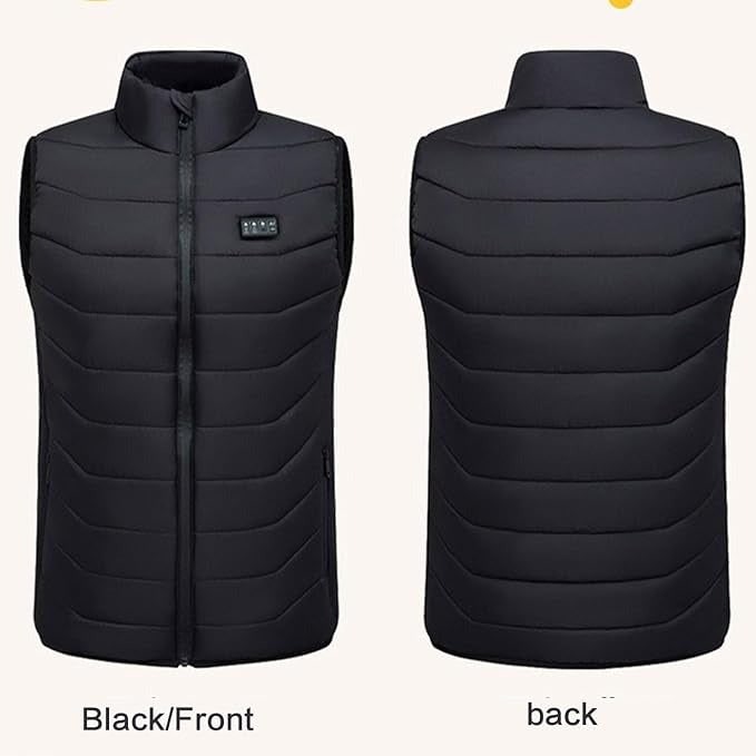 Quilted Design Heated Vest — USB Rechargeable Battery, Multiple Heating Zones